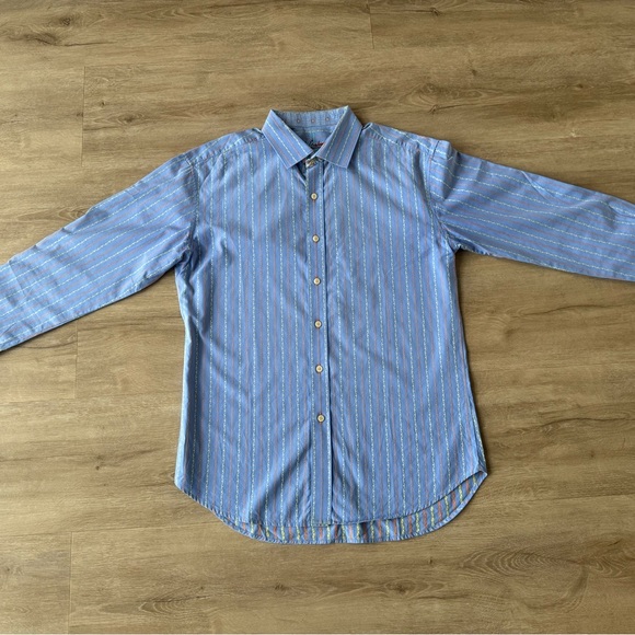 Robert Graham Mens Button Up Sz M Contrast Cuff Long Sleeve Collared‎ - Picture 7 of 12